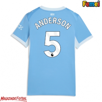 Manchester City Elliot Anderson #5 Tricou Fotbal Replică 2026-27 Femei Acasa